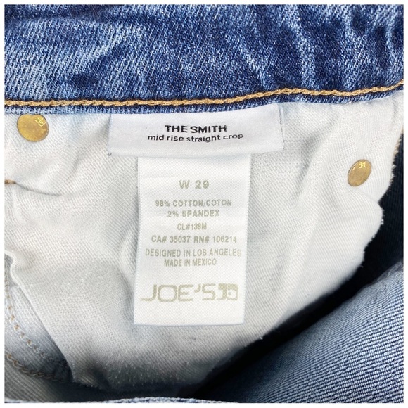 Joe’s Jeans The Smith Mid Rise Straight Crop Skyler Pant Size 29 - Picture 8 of 9